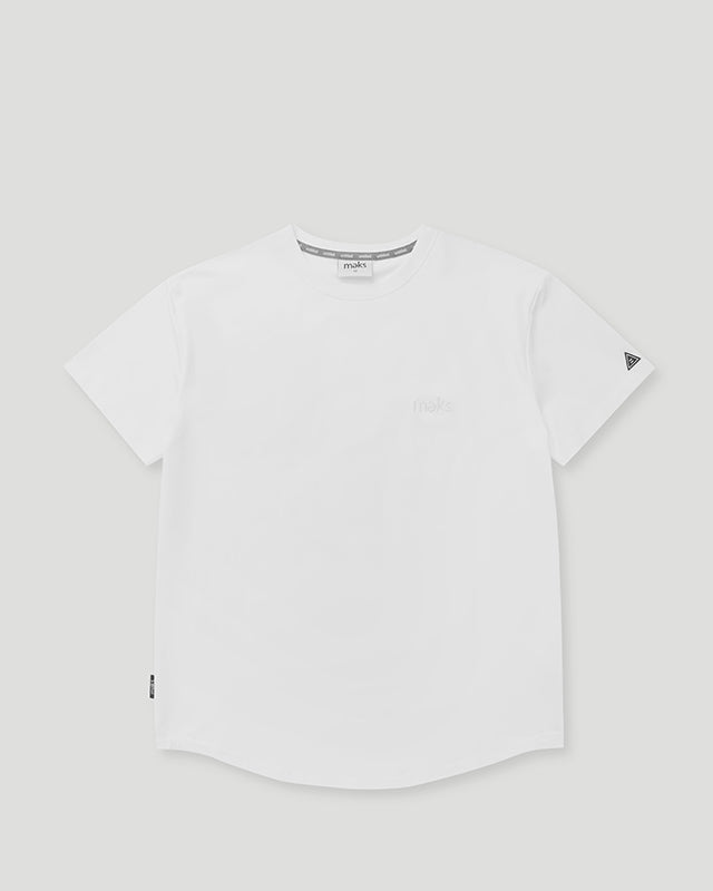 Curve Signature Logo Flag T-Shirt, White