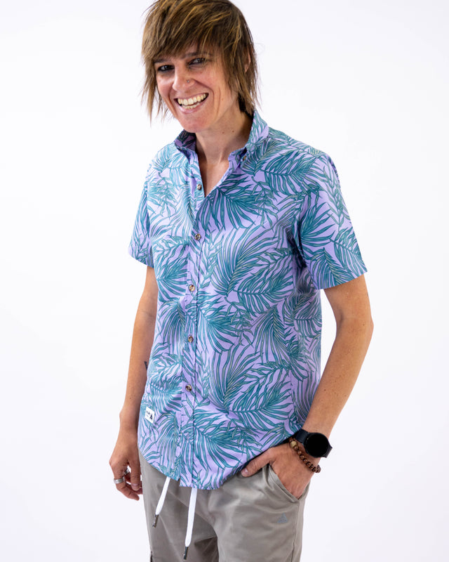 Purple Fern Print Signature Short Sleeve Shirt - No credits or exchanges on sale items