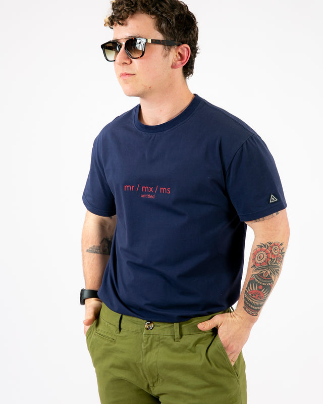 Navy mr/mx/ms print Signature T-shirt - No credits or exchanges on sale items