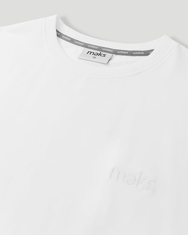 Curve Signature Logo Flag T-Shirt, White
