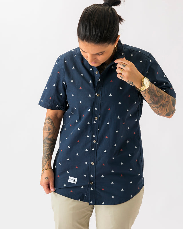 Navy Logo Signature Short Sleeve Shirt - No credits or exchanges on sale items