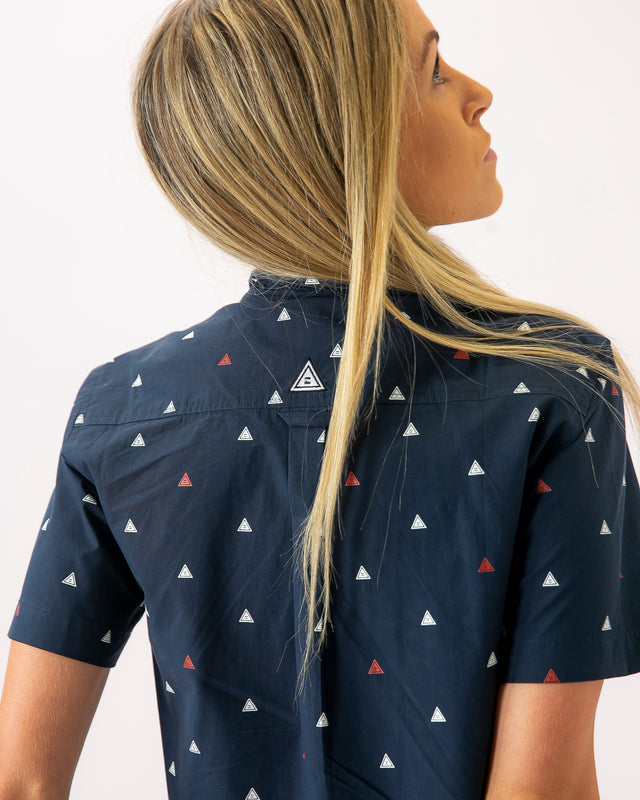 Navy Logo Signature Short Sleeve Shirt – Meks